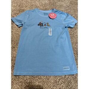 LIFE IS GOOD-GOOD KID T-shirt Blue "Stick Together" Girls New Youth size Medium